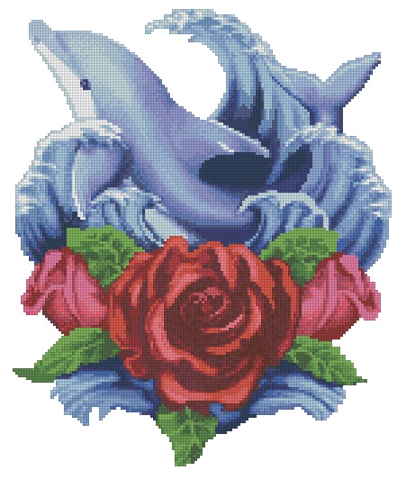 Вышивка Крестом Схемы Морская Тематика Дельфины
